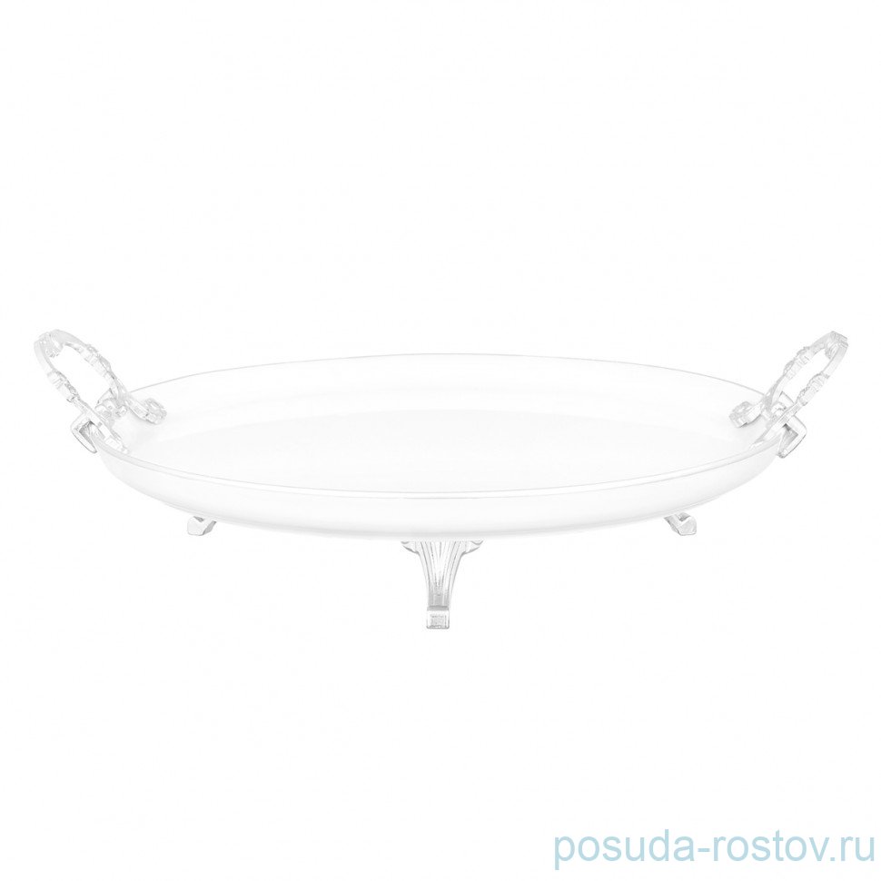 Блюдо 29 см круглое н/н с ручками "Zamak /серебро" / 346982