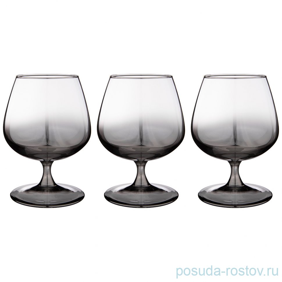Бокалы для бренди 410 мл 3 шт "графитовый /омбре" / 250880