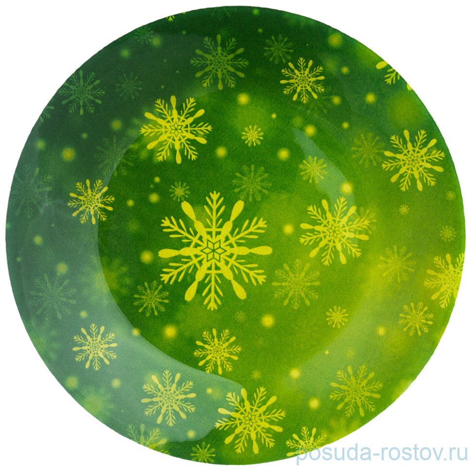 Тарелка 20 см зелёная "новогодний калейдоскоп /снежинки" / 268457 Тарелка 20 см зелёная "новогодний калейдоскоп /снежинки" / 268457