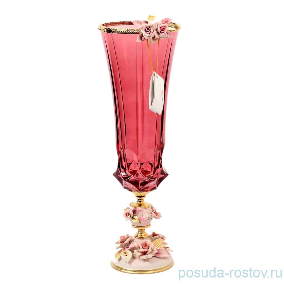 Ваза для цветов 33 см н/н розовая "Розаперла /Цветок" / 147043