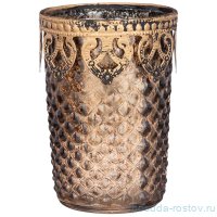 Подсвечник 7 х 7 х 10 см &quot;бухара&quot; с металлическими элементами коричневый / 272868