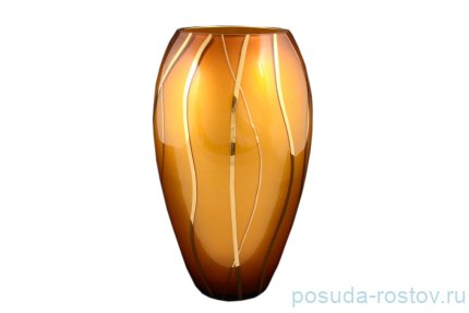 Ваза для цветов 28 см &quot;Nb Art /Оранжевая золотые волны&quot; 2 / 050863