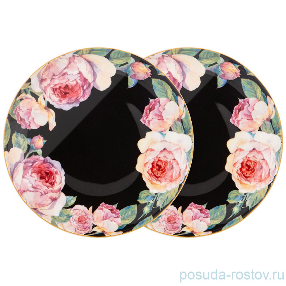 Набор тарелок 20,5 см 2 шт чёрные "Винтаж" / 227314 Набор тарелок 20,5 см 2 шт чёрные "Винтаж" / 227314