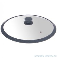 Крышка 32 см с силиконовым ободом серая / 286756