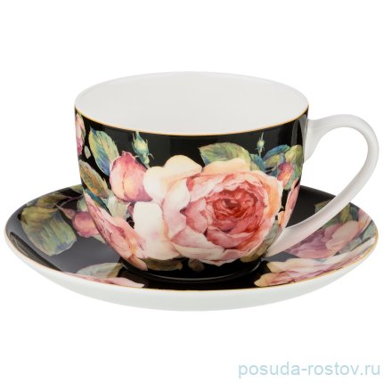 Набор чайных пар 330 мл 6 шт чёрные &quot;Винтаж&quot; / 202740