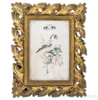 Фоторамка 17 х 22 х 2 см для фото 10 х 15 см &quot;Лист ажурный&quot; золото чернёное с позолотой / 314146