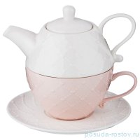 Чайный набор 3 предмета (чайник 350 мл + чайная пара 250 мл) &quot;Эгоист /Безе&quot; / 190669