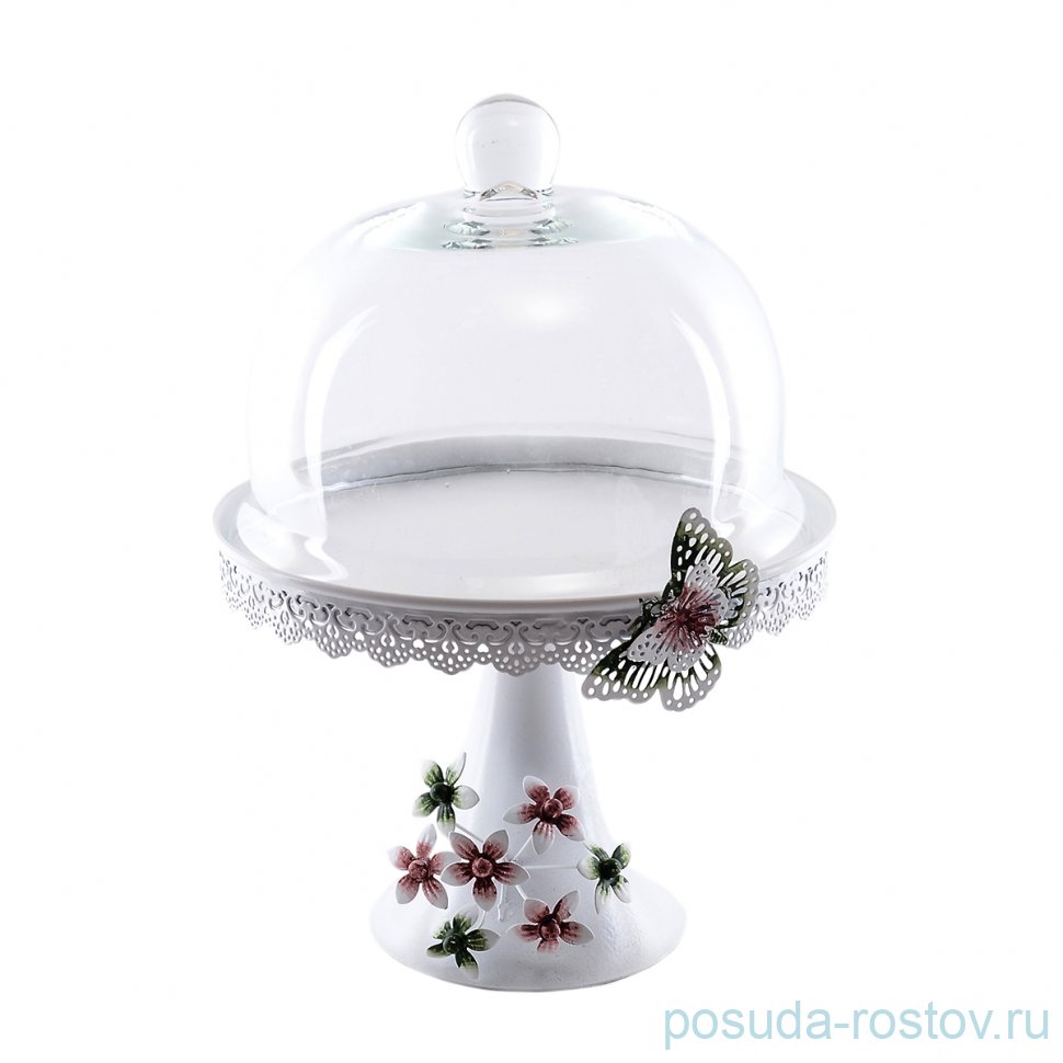 Блюдо н/н с крышкой "Royal Classics /Цветы и бабочка" / 154176
