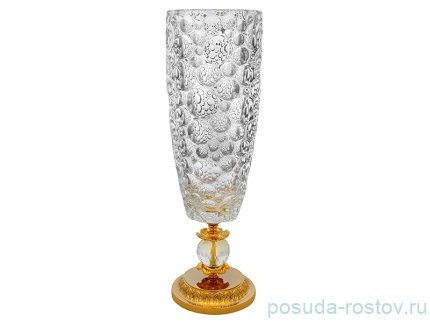 Ваза для цветов 49 см н/н золото &quot;Lisboa /Без декора&quot; хрусталь Йиглава / 150797