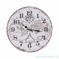 Часы настенные 33,8 х 33,8 см круглые &quot;Карта полушарий&quot; / 349762