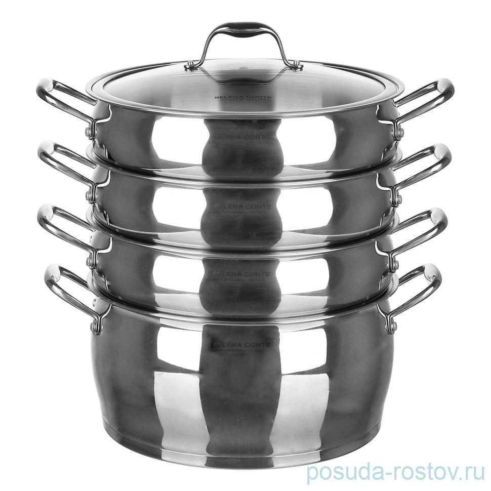 Пароварка 30 см трёхъярусная 10,5 л зеркальная "Angela" / 366063 Пароварка 30 см трёхъярусная 10,5 л зеркальная "Angela" / 366063