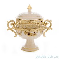 Ваза для конфет 17 cм  н/н с крышкой керамика &quot;Caroline /Артиджианато&quot; / 101521