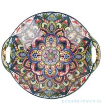 Блюдо 22,5 х 20,5 х 4,5 см круглое с ручками &quot;Arabesque синий&quot; / 348926