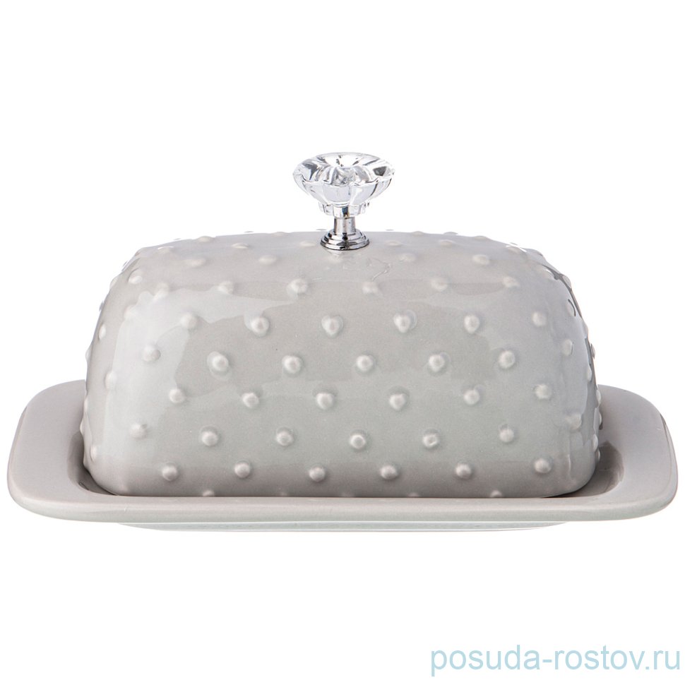 Маслёнка 19,5 х 10 х 11 см серая "CRYSTAL" / 213256