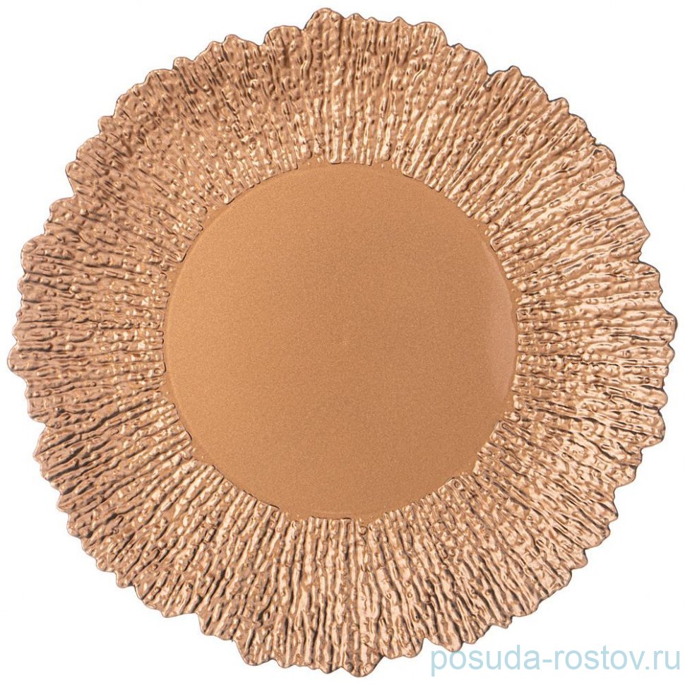 Поднос 33 см круглый золотой "Старинный прованс" / 329711