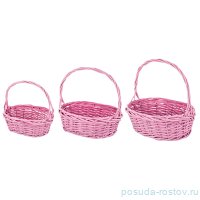 Набор корзин 3 шт плетёные розовые / 259907