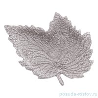 Блюдо 28 х 21 см Лист серебряное / 333860
