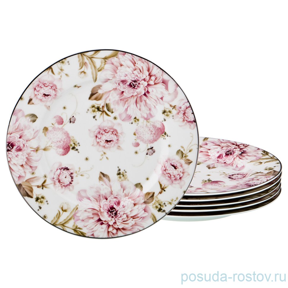 Набор тарелок 19 см 6 шт "Пионы" / 186251 Набор тарелок 19 см 6 шт "Пионы" / 186251