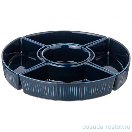 Менажница 5-ти секционная на подставке синяя &quot;Herbal&quot; / 340922