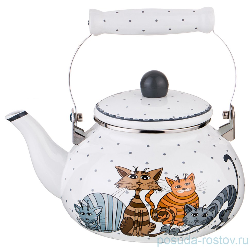Чайник 2,5 л эмалированный "Озорные Коты" / 197720 Чайник 2,5 л эмалированный "Озорные Коты" / 197720