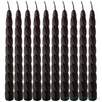 Набор свечей из 10 штук крученые лакированный черный высота 23 см / 211093