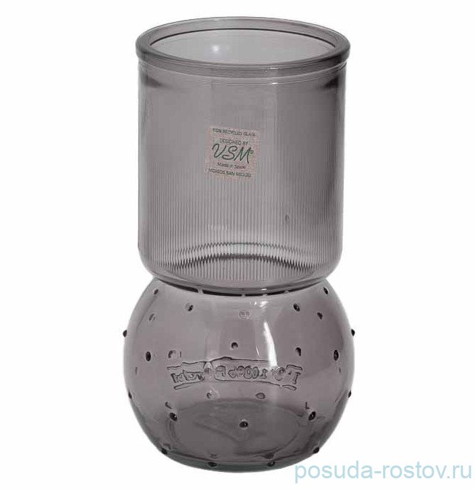 Ваза для цветов 17 см серый "Organic" / 323161