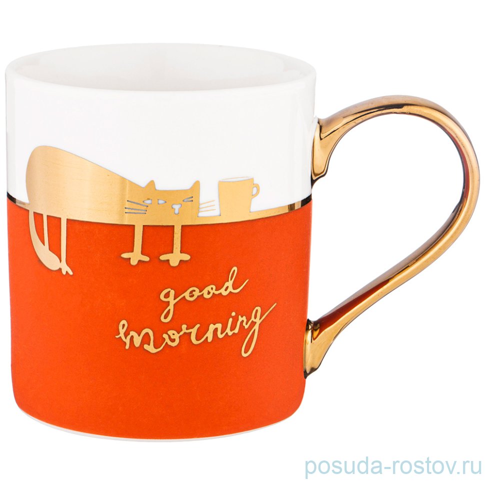 Кружка 370 мл оранжевая "Break time /Доброе утро" / 228770