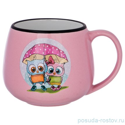 Кружка 350 мл &quot;Милые совята /Розовый&quot; / 207889
