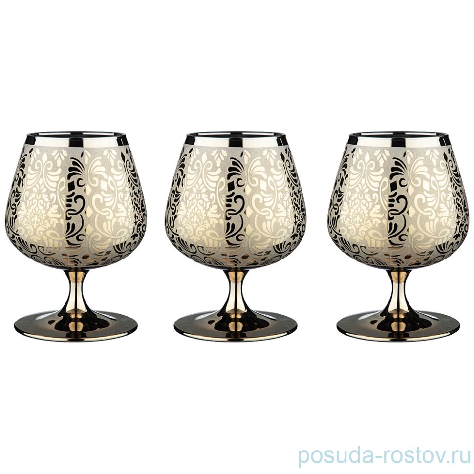 Бокалы для бренди 410 мл 3 шт "Золотой либерти" / 235185
