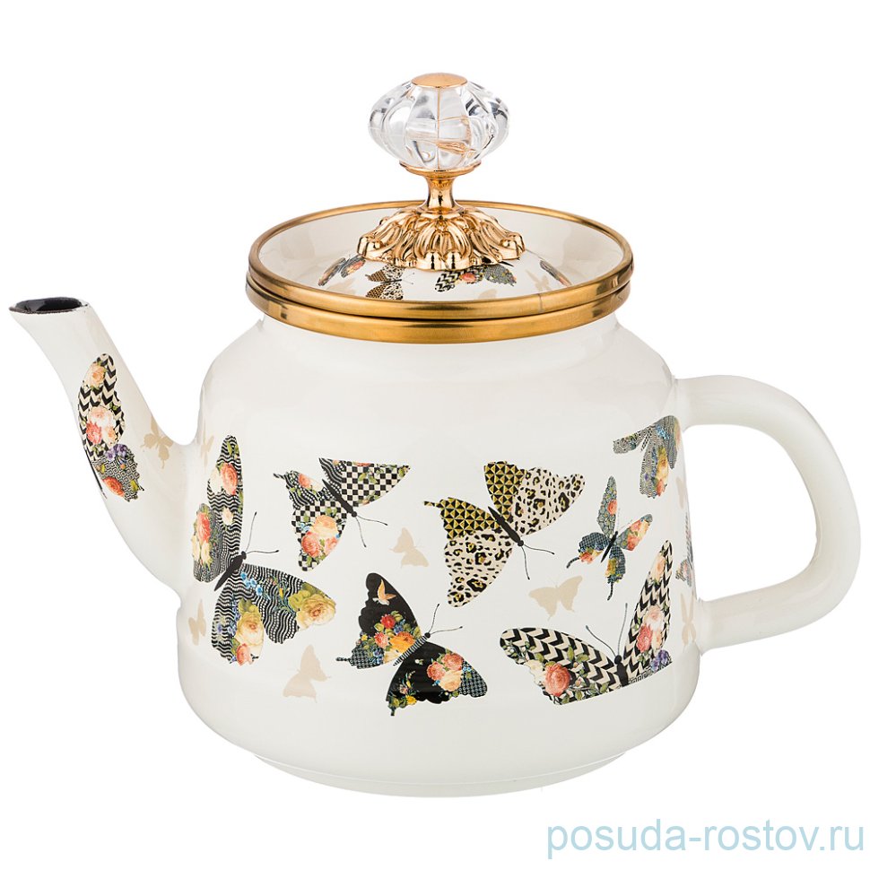 Чайник 1 л эмалированный "Agness /Бабочки" / 197743 Чайник 1 л эмалированный "Agness /Бабочки" / 197743