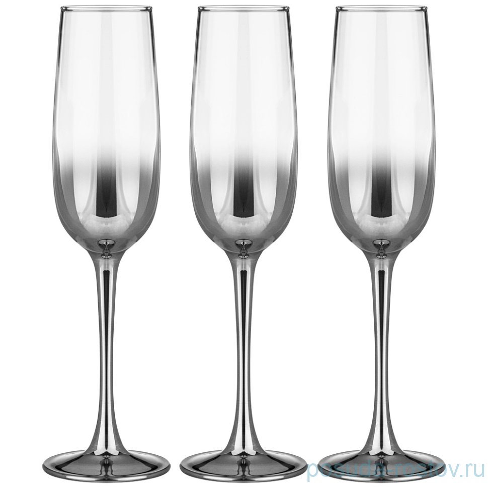 Бокалы для шампанского 175 мл 3 шт "Графитовый /Омбре" / 251989 Бокалы для шампанского 175 мл 3 шт "Графитовый /Омбре" / 251989