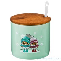 Банка для сыпучих продуктов 500 мл &quot;Милые совята /Зелёный&quot; / 197396
