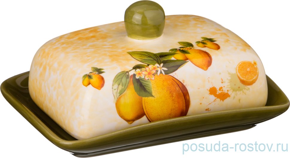 Маслёнка 17 х 12 х 10 см "Лимоны" / 190226