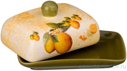 Маслёнка 17 х 12 х 10 см &quot;Лимоны&quot; / 190226