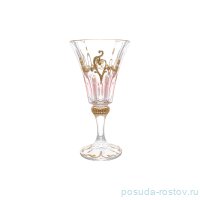 Бокалы для белого вина 200 мл 6 шт &quot;Веллингтон /Золотой узор /розовые&quot; E-V / 229360