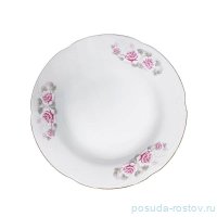 Тарелка 22,5 см глубокая &quot;Камелия /Серая роза /золото&quot; / 336669