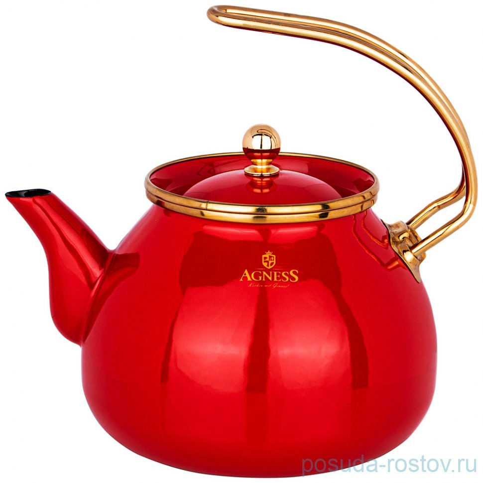 Чайник 3 л эмалированный алый "Agness /Тюдор" / 228948