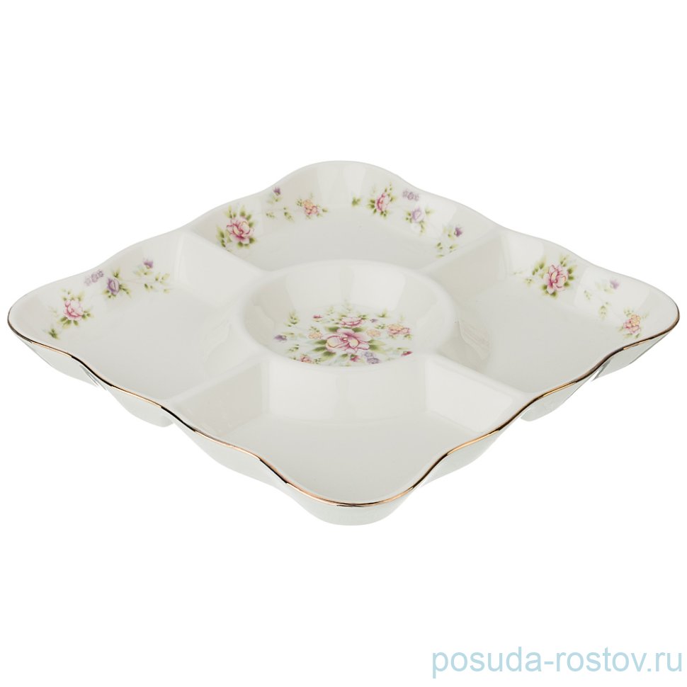 Менажница 24 х 24 х 2,5 см 5-ти секционная "екатерина" / 205411