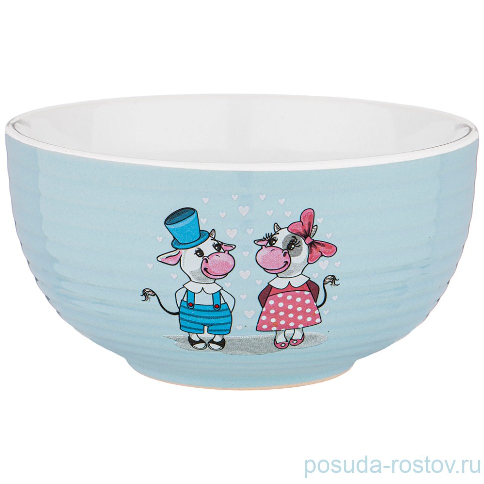 Салатник 650 мл "милая коровка /голубой" / 227188