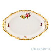 Блюдо 28 см овальное &quot;Мейсенский букет /1042&quot;  / 094345