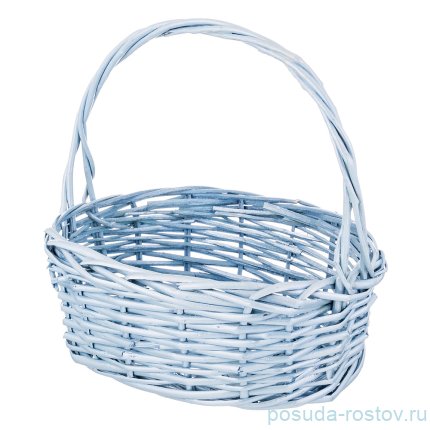 Набор корзин 3 шт плетёные голубые / 259906
