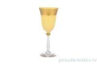 Бокалы для красного вина 250 мл 6 шт янтарные &quot;Анжела /Матовая полоса /золото&quot; AS Crystal / 145962