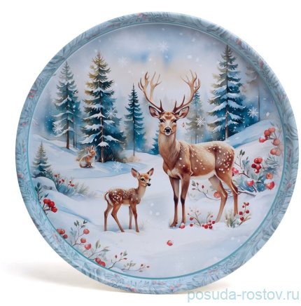 Поднос сервировочный 33 х 2,1 см &quot;Зимняя сказка&quot; / 379291
