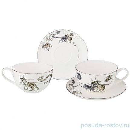 Набор чайных пар 300 мл 2 шт &quot;Котики&quot; / 195093