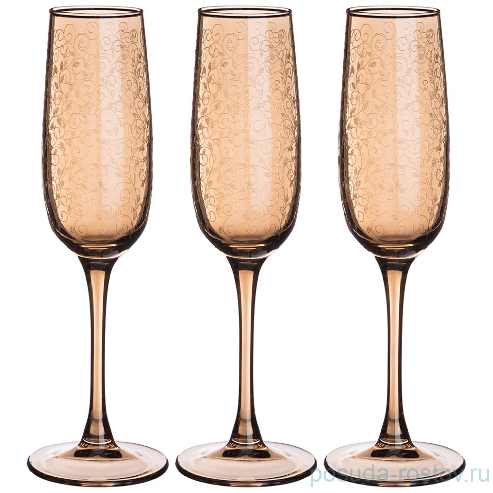 Бокалы для шампанского 175 мл 3 шт "Весенний медовый" / 235220 Бокалы для шампанского 175 мл 3 шт "Весенний медовый" / 235220