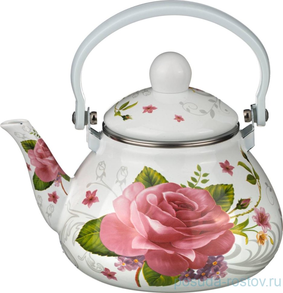 Чайник 1,3 л эмалированный с фильтром "Пленительная роза" / 196169 Чайник 1,3 л эмалированный с фильтром "Пленительная роза" / 196169