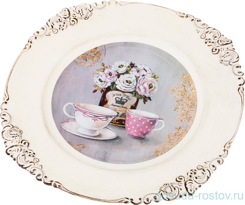 Поднос 36 см круглый "Старинный прованс" / 186033