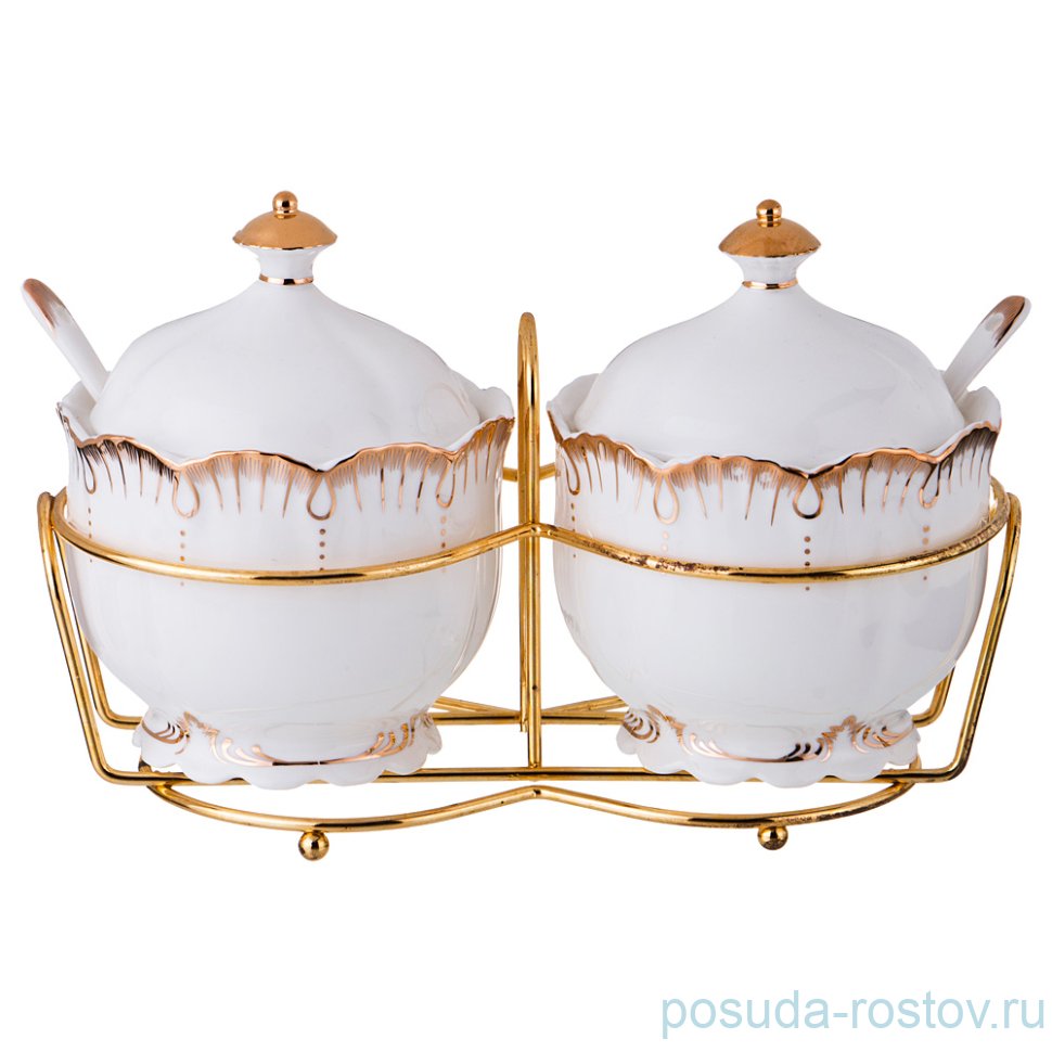 Набор сахарниц 2 шт с ложками на подставке "герцогиня" / 192579