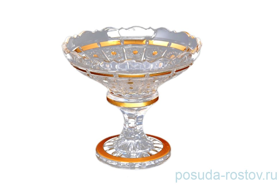 Конфетница 20 см н/н "Bohemia gold /Золотые окошки" 4 / 115911