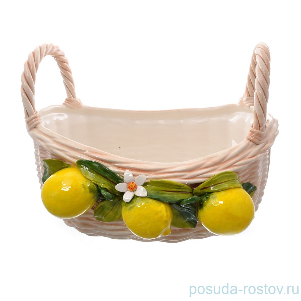 Корзина 38 см овальная с 2 ручками "Лимоны" / 246700